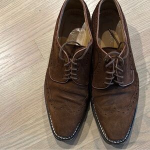 FIORE SASSETTI Men Brown Suede Lace up Oxford Shoes 9.5 Made In Italy